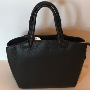 Italian Leather Handbag Black by Monnaluna